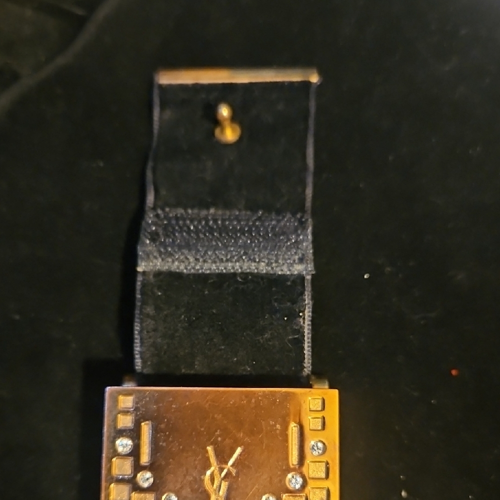 YSL Gold and Black Bracelet with Crystal Accents - Picture 3 of 6